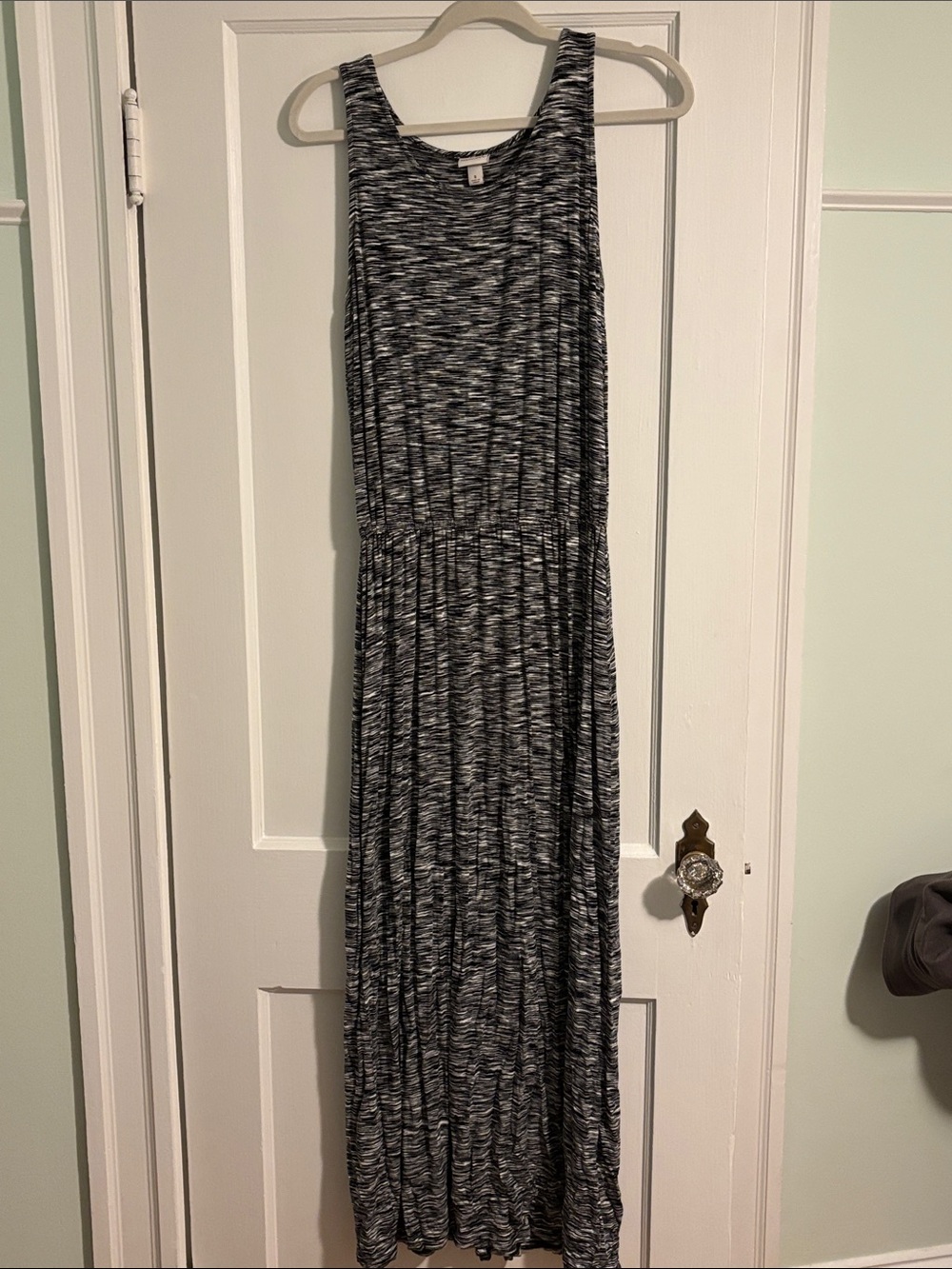 Merona Black & White Space-Dye Sleeveless Maxi Dress